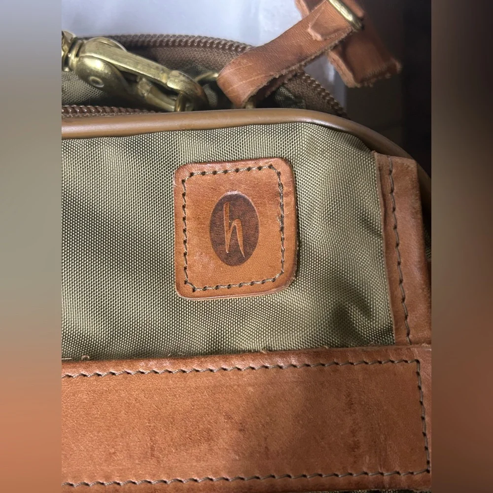 Vintage Hartmann Leather & Nylon Carry On Expandable Shoulder Bag Garment - Picture 3 of 12